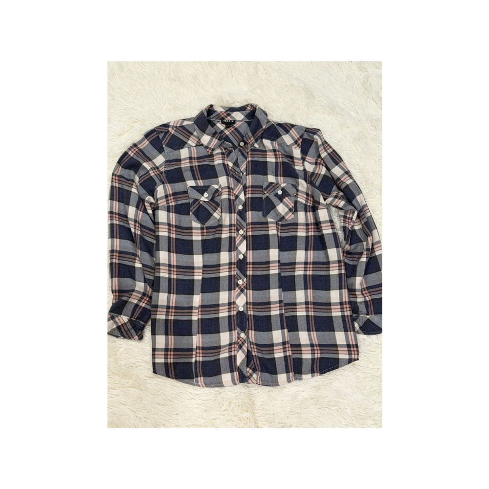Torrid Plaid Button Up Shirt - Size 1(X) (EUC)